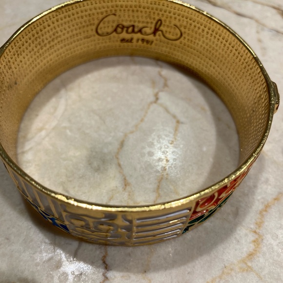 Coach gold and multicolored bangle bracelet - Picture 3 of 8